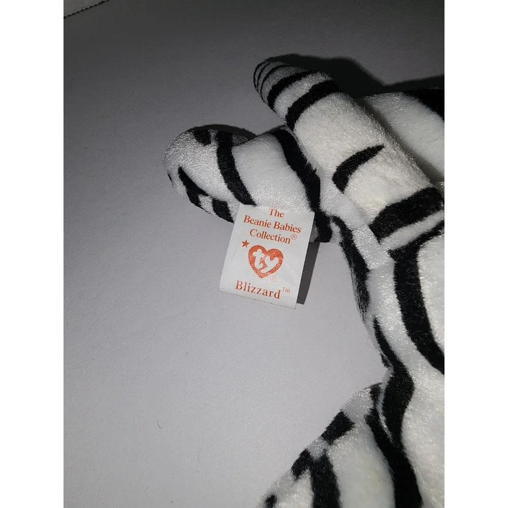 Ty Beanie‎ Babies Blizzard The White Tiger Red Star Tag
